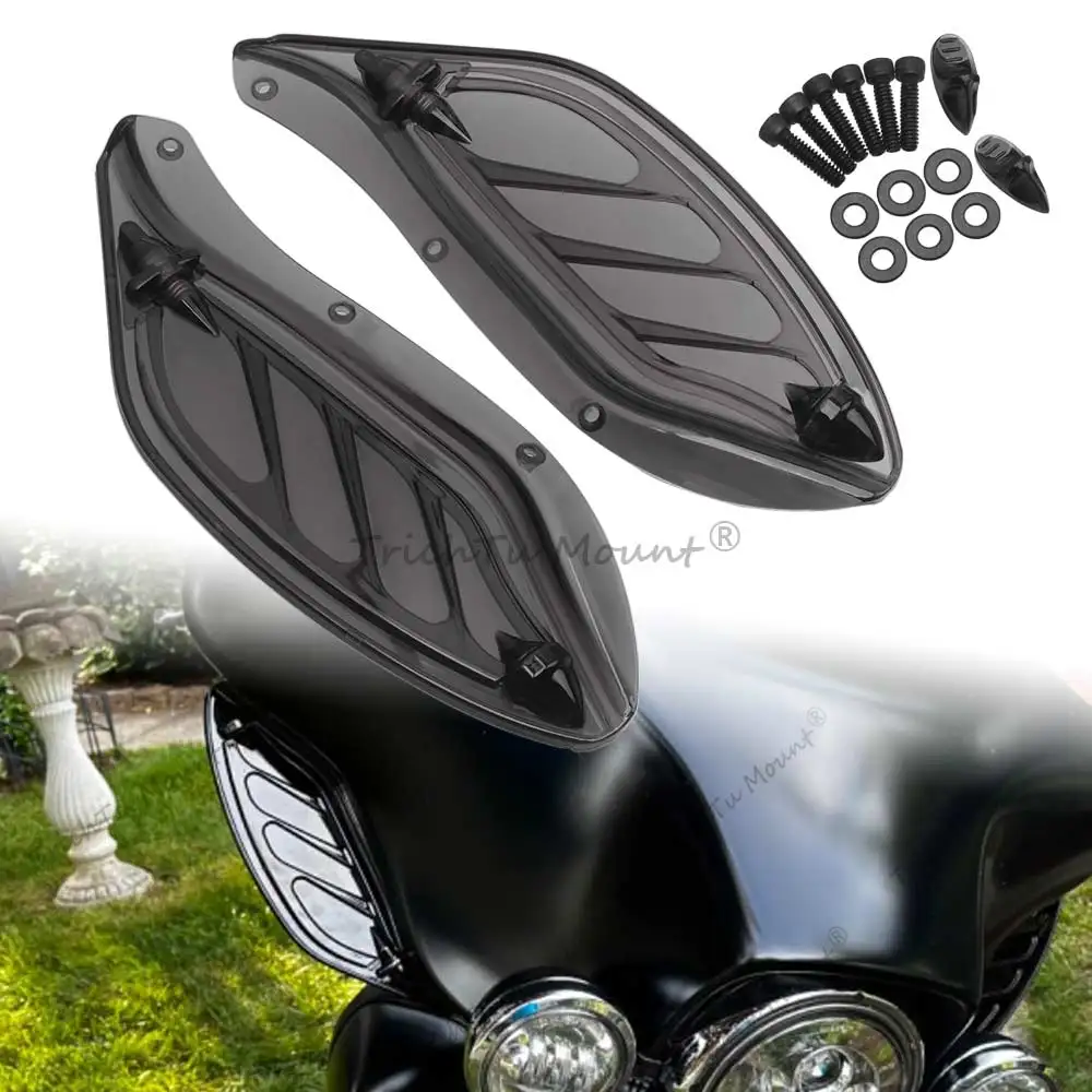 

Мотоциклетный боковой обтекатель с крылом летучей мыши, регулируемый ветроотражатель, сплиттер для Harley Touring Street Electra Glide Tri 1996-2013