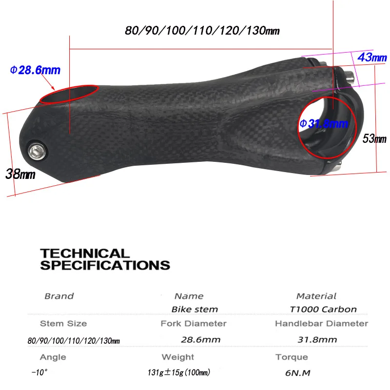 خفيفة T1000 الكربون الجذعية الجبلية جذع دراجة ± 10 درجة الكربون الطريق الدراجة ينبع 80/90/100/110/120/130 مللي متر بار 31.8 مللي متر شوكة 28.6 مللي متر