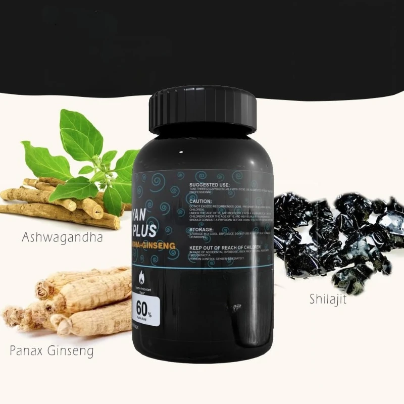 تحتوي كبسولات Shilajit على حمض رطبة طبيعي و85+ معادن، توورين، فيتامينات - الطاقة، المناعة، ودعم الصحة في الطاقة