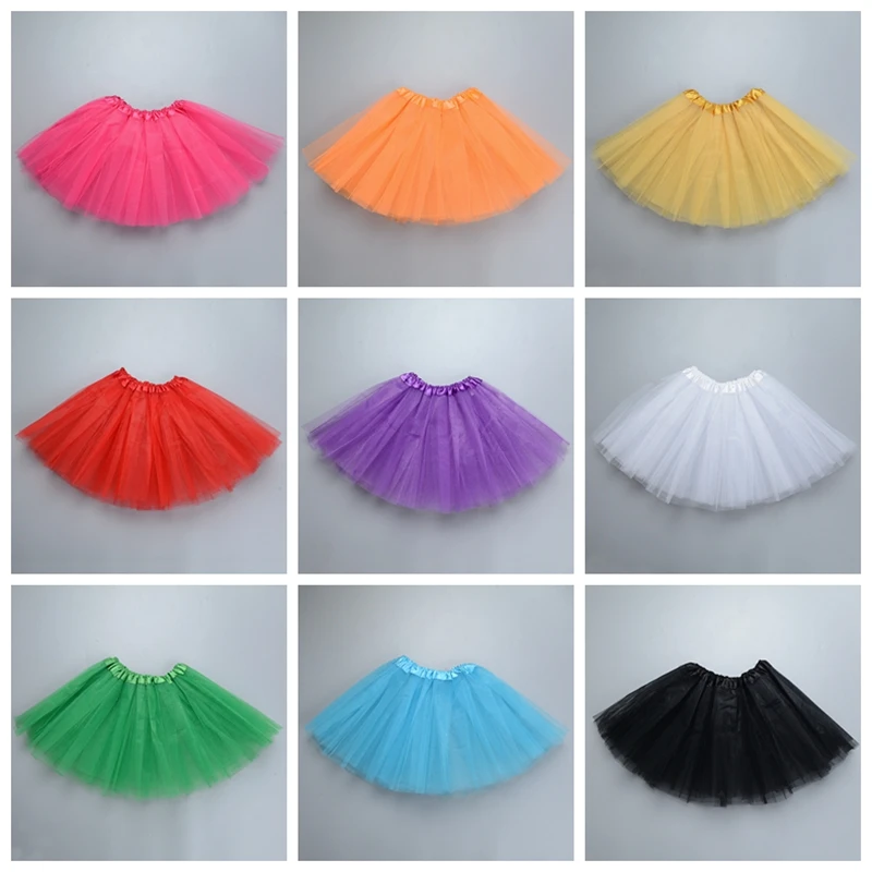 

Organza Gauze Mesh Solid Tutu Skirt Ballet Puffy Dance Girls Skirt 30CM Lady's Tulle Princess Party Dress Dropship