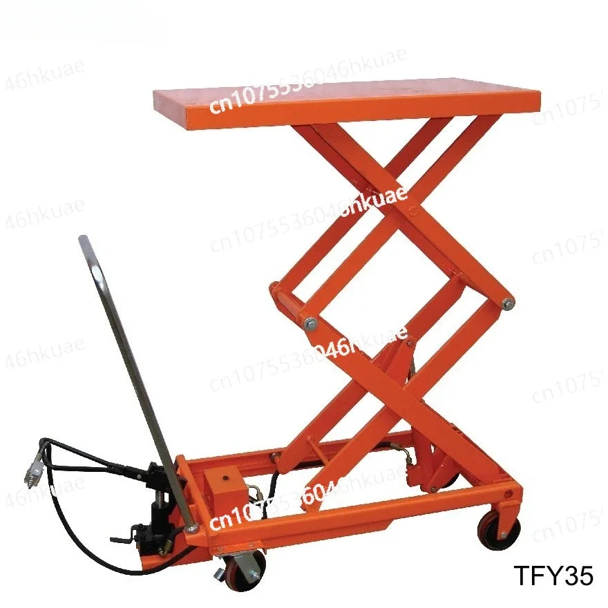 AA4C Scissor Lift Platform, Manual Hydraulic Trolley, Aluminum Alloy Trolley Scissor Lift Platform Pneumatic