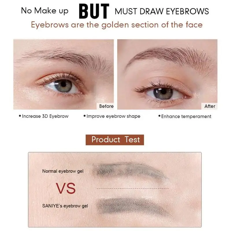 Kosmetik klares Augenbrauen gel langlebiges Wimpern fixgel wasserdichtes transparentes Augenbrauen-Fixgel für Augenbrauen-Make-up-Tool – Detail 12