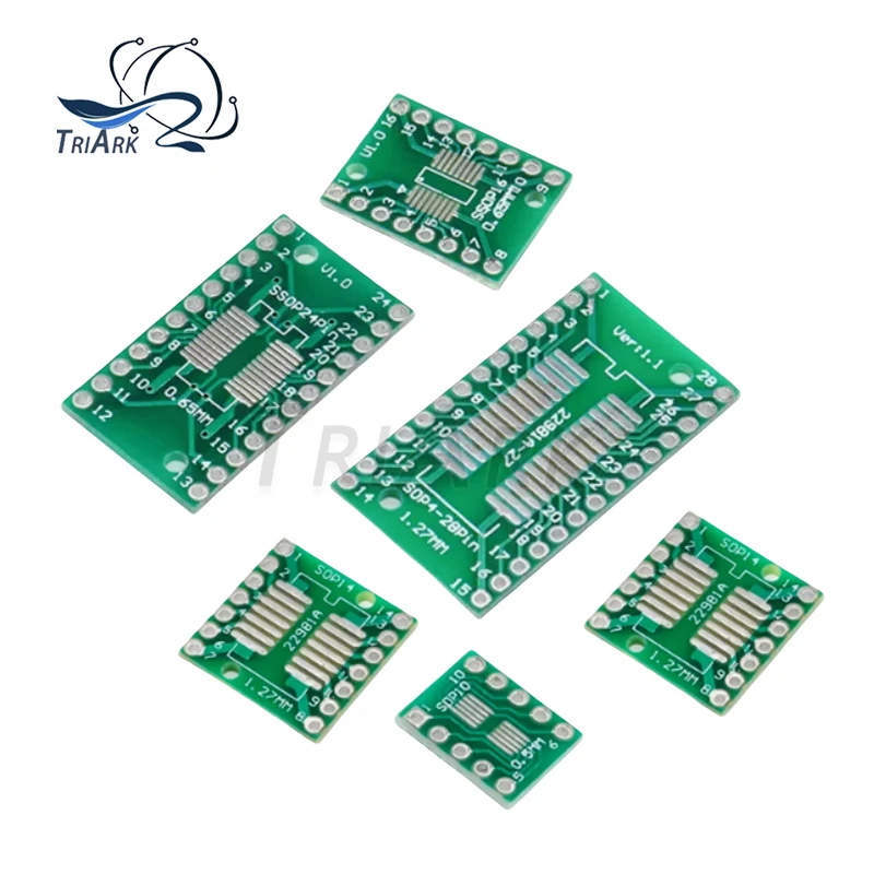 10PCS PCB kit SOP8 SSOP10 SOP14 SOP16 20 24 28 56 to DIP/SMD to DIP IC adapter socket SOIC TSSOP board adapter board 0.65/1.27mm