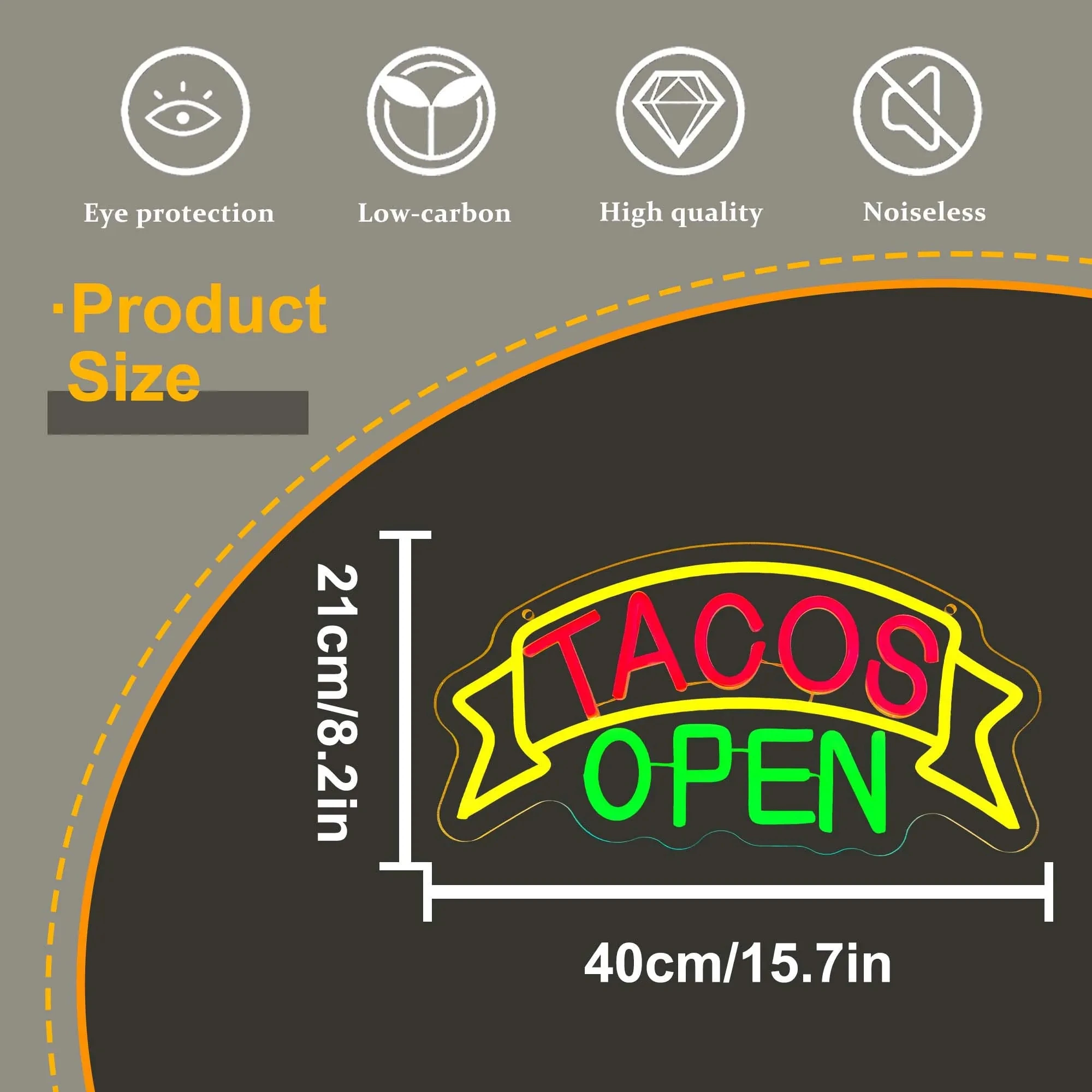 Tacos Open Neon Sign Light Mexican Restaurant Neon Led Sign Eating Room Decor Wall Neon Lights For Kitchen Bar Street Food Store