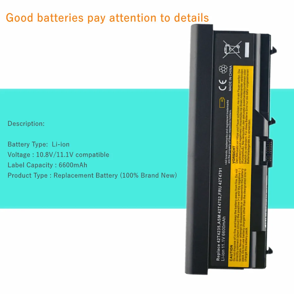 Laptop battery For Lenovo 42T4235 42T4731 42T4733 42T4737 42T4753 42T4757 51J0499 57Y4185 42T4703 42T4752 42T4756 42T4794