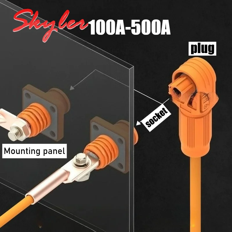 1 Stück Wasserdichter 100A 150A 200A 250A 300A 500A Einadrig-Energiespeicher-Steckverbinder 120A 350A Hochstrom-Schnelladapter-Anschluss