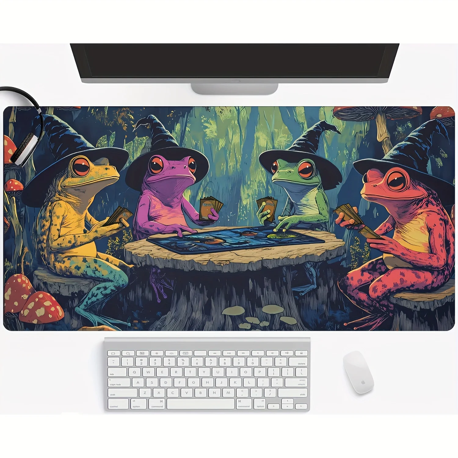 MTG-Themed Dartfrogs Playing Cards Large Mouse Pad Non-Slip Rubber Base playmat Desk Mat for Office Home Computer Accessories