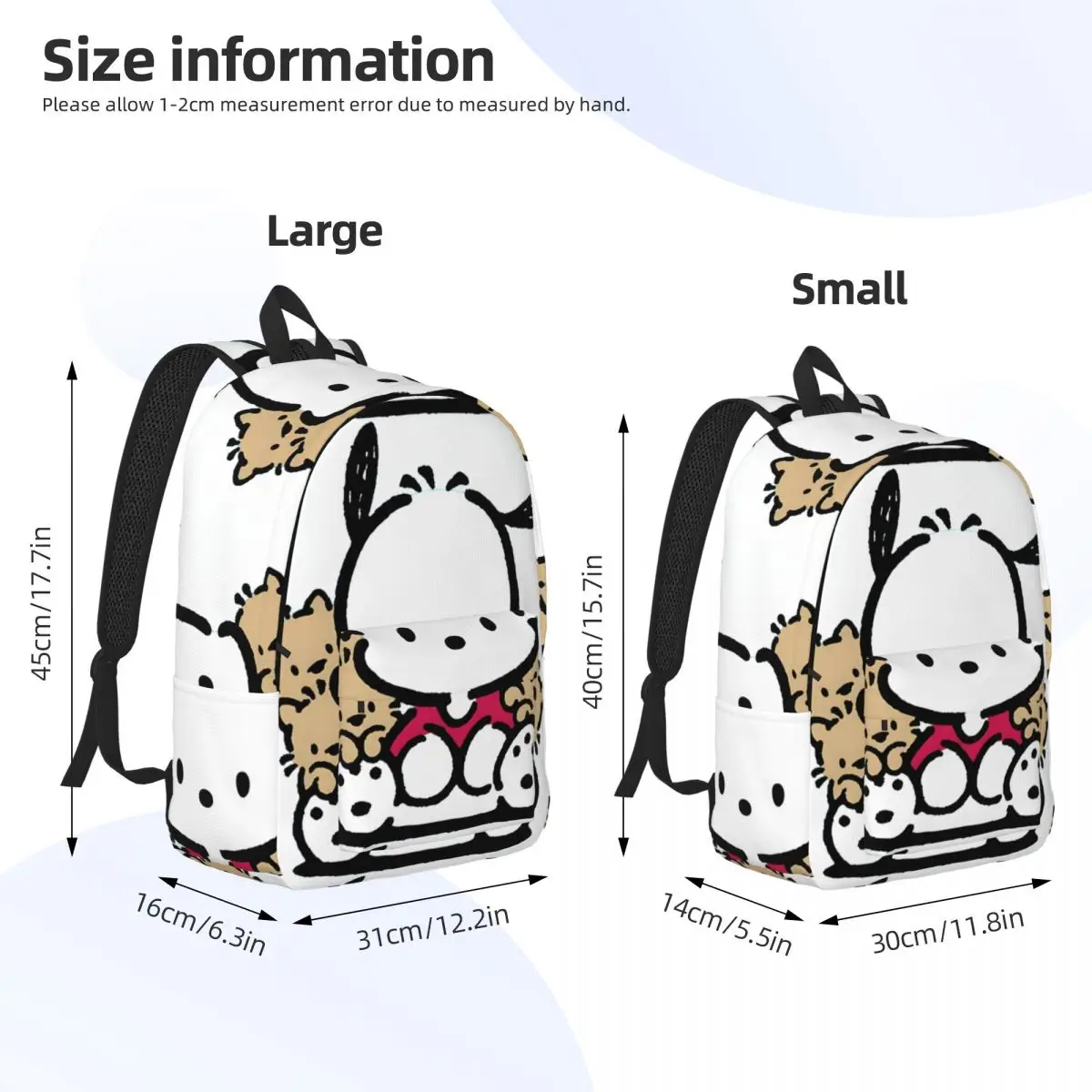 Backpack Pochacco Retro Washable Sanrio Preschool For Gifts Fashionable Rucksack Journey