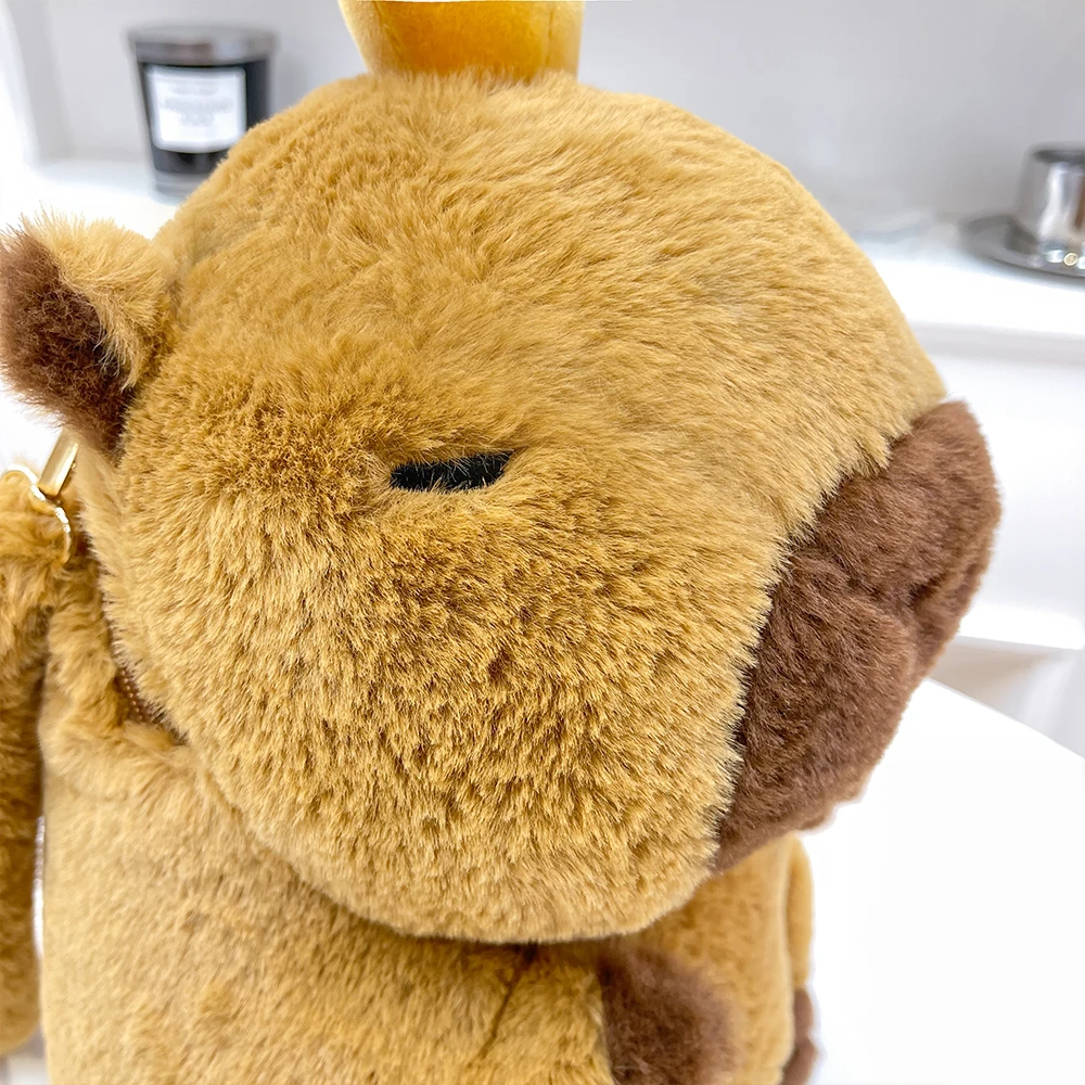 Kawaii Fashion Plushie Doll Fur Bag Capybara Plush Backpack Children\'s Bag Shoulder Bag Mini Knapsack Bags Gifts For Girlfriend