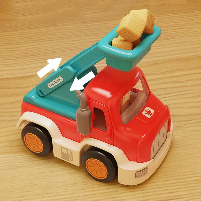 Coche de construcción para niños, coche de juguete de dibujos animados con música y luz, múltiples articulaciones móviles, coche extraíble de inercia para Pla imaginativo