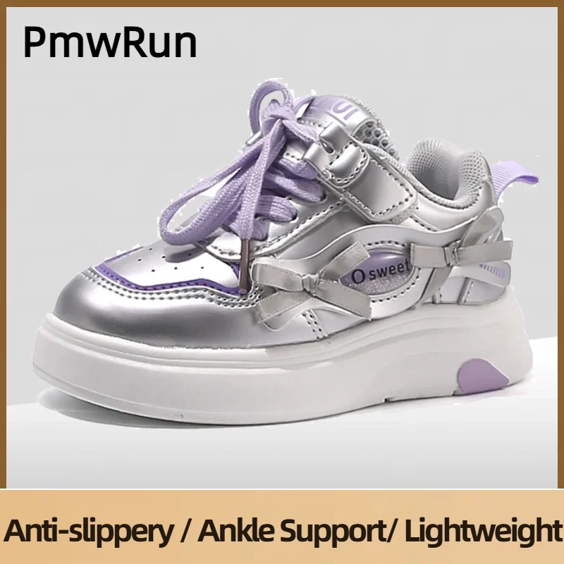 

Спортивная обувь из искусственной кожи для детей, легкие кроссовки для бега для мальчиков и девочек, водонепроницаемые трендовые модные детские кроссовки, повседневная обувь