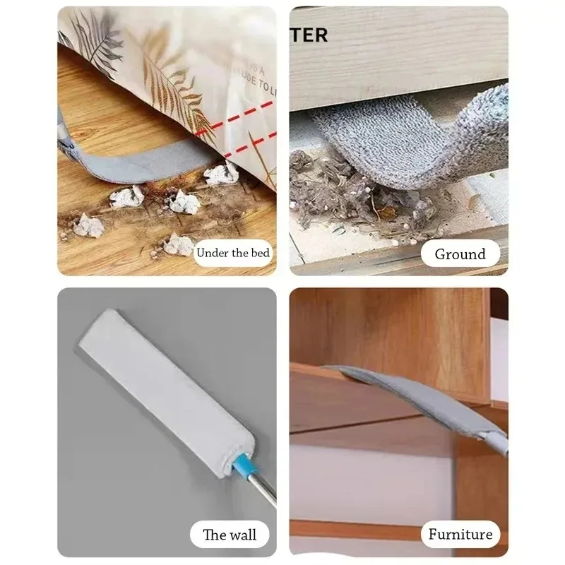 Three Size Long Handle Mops Floor Ceiling Cleaning Mops Bed Bottom Dust Cleaner Sofa Dust Removal Brush Household Cleaning Tools