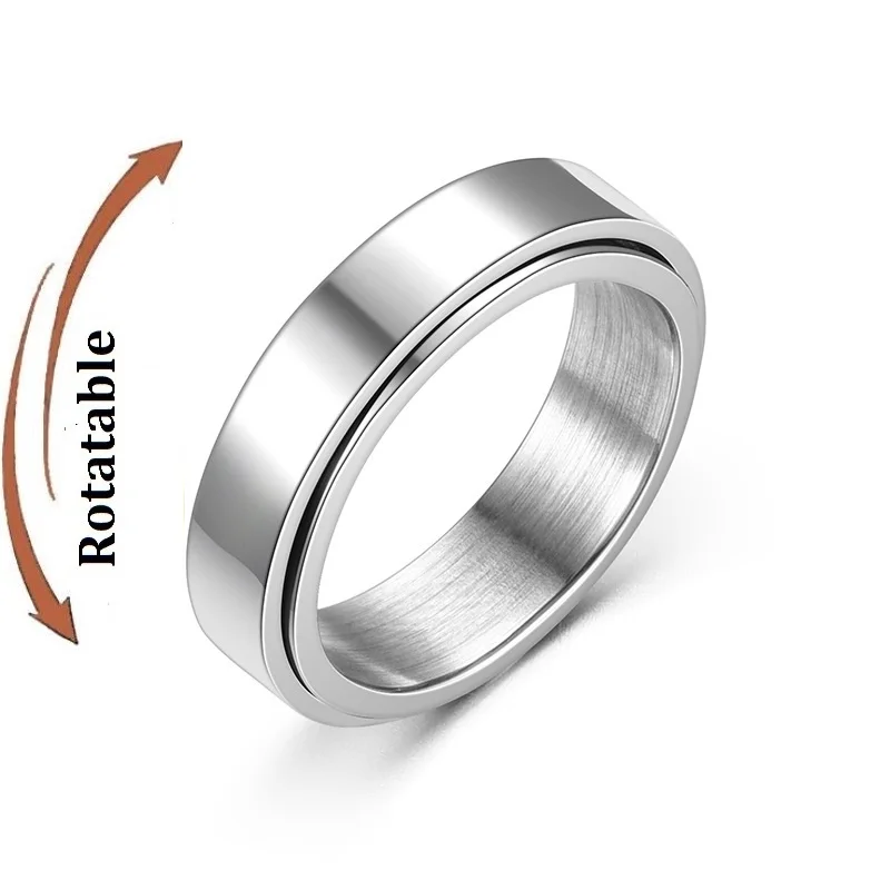 Anti Stress Angst Fidget Spinner Paar Ringe Für Liebhaber Rotierenden Edelstahl Hochzeit Band Knuckle Ringe Schmuck Anillo