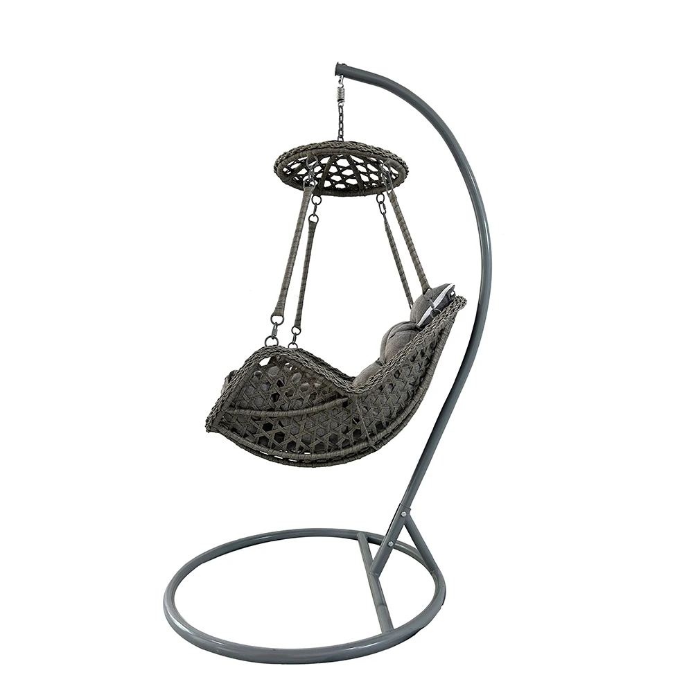 

ABS Outdoor Furniture Patio Swings Hanging Egg Swing Chair With Metal Stand Indoor Wicker Rattan Garden Furniture Hanging Chair