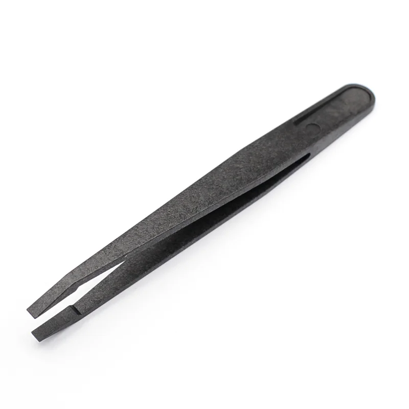 New Arrival 5pcs/set Portable Black Straight Bend Anti-static Plastic Tweezer Heat Resistant Repair Tool