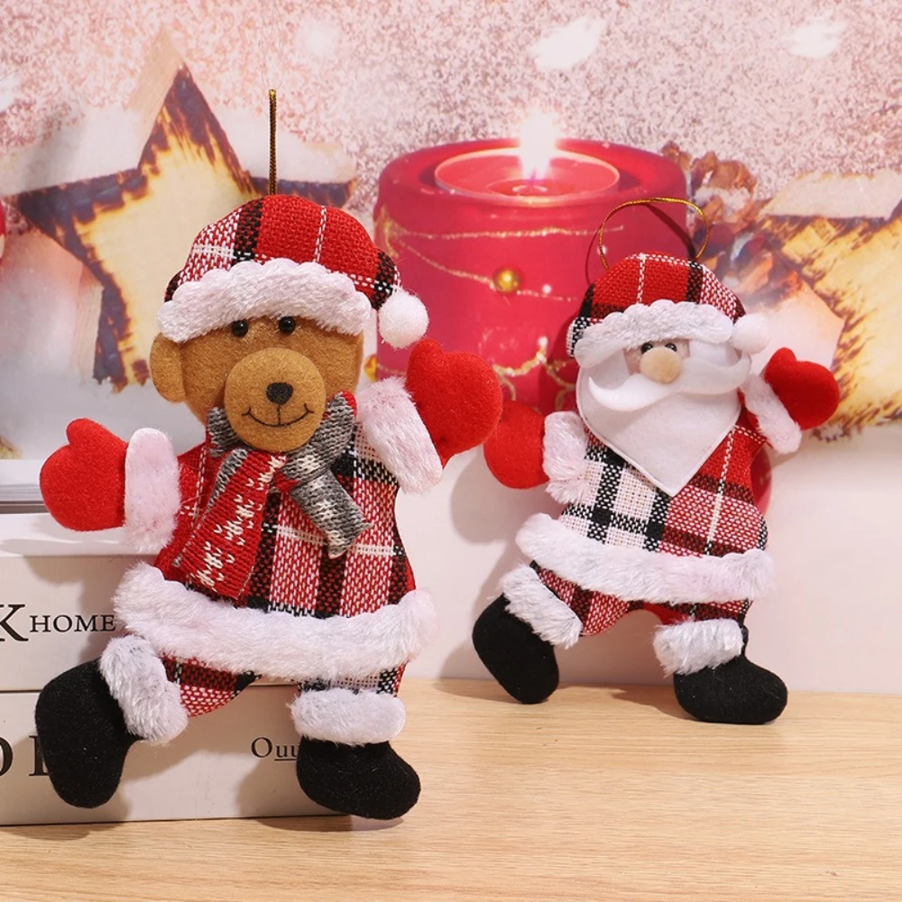 

2pcs New Christmas Pendant Christmas Figurine Dancing Old Man Reindeer Snowman Small Hanging Pendant Xmas Gift Decoration