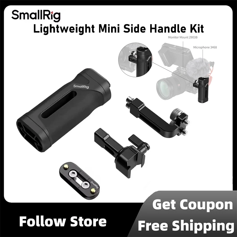 SmallRig Camera Mini Side Handle Kit With NATO Clamp Adapter & NATO Rail Lightweight Cage Grip For Mount Magic Arms, Light -5532