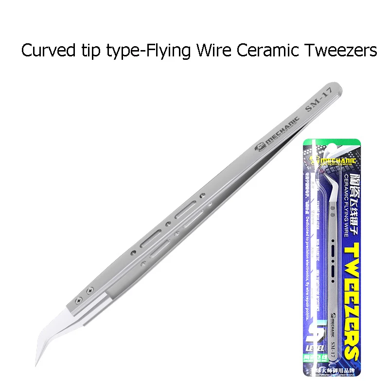 Mechanic SM-11 SM-17 S-grade Ceramic Tweezers For Flying Lines Non-magnetic High Temperature Insulation Precision Tweezers