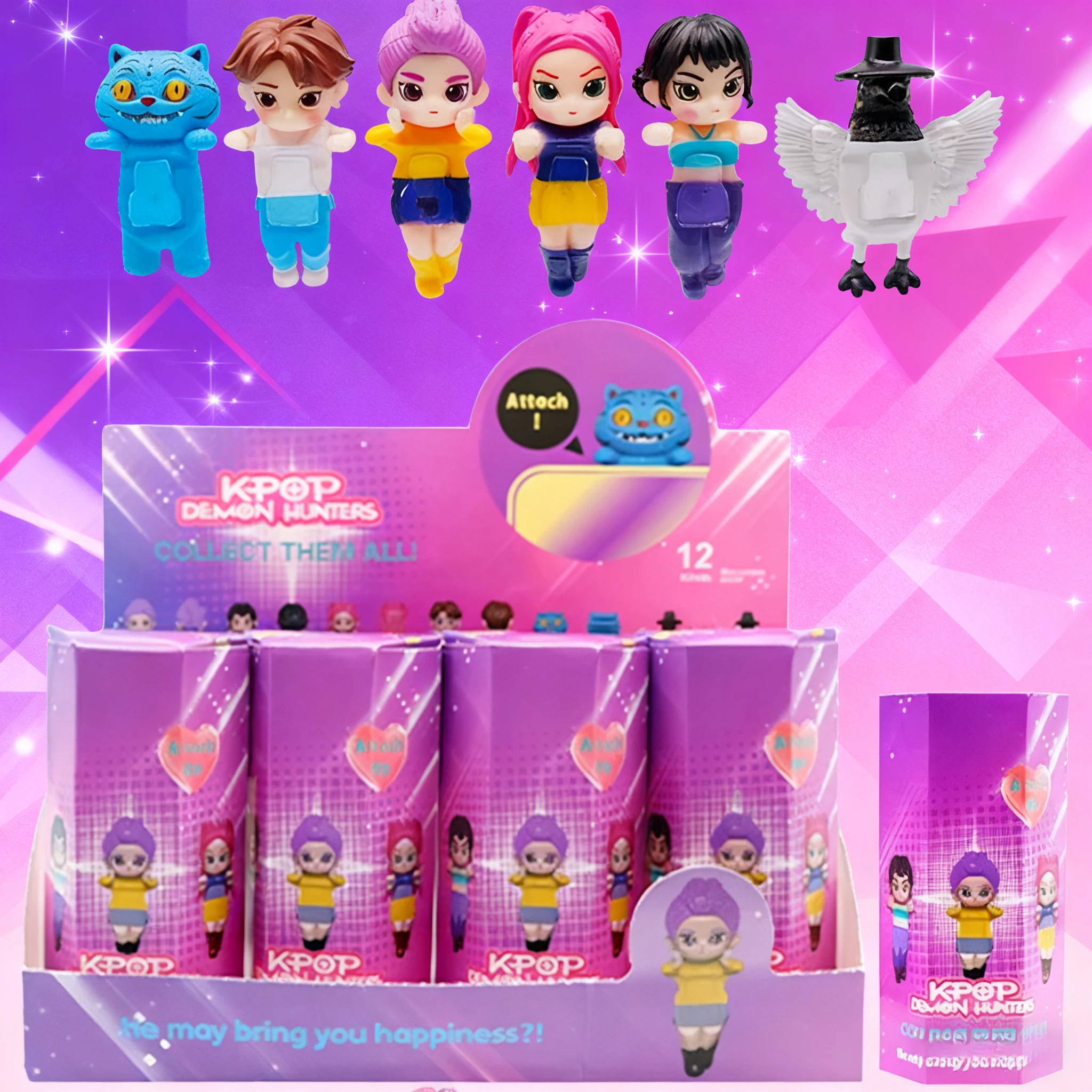 Figurki K-pop Demon Hunters w niespodziance, figurki anime, ozdoby, lalki, zabawa dla fanów, rozkładanie, zabawka w torebce, prezent urodzinowy dla dzieci