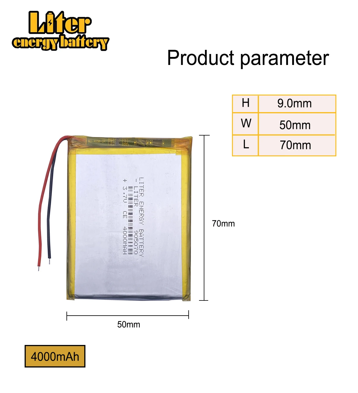 best battery brand 3.7V,4000mAH 905070 polymer lithium ion / Li-ion battery for model aircraft,GPS,mp3,mp4,cell phone,speaker