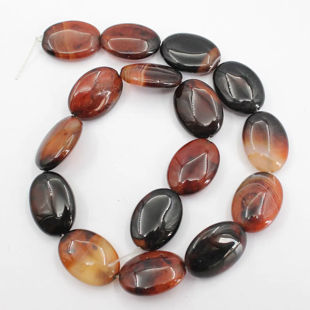 

2 Strands 18x25mm Natural Agate Smooth Oval Loose Gemstone Beads 15.5'' Strands Jewelry Making DIY