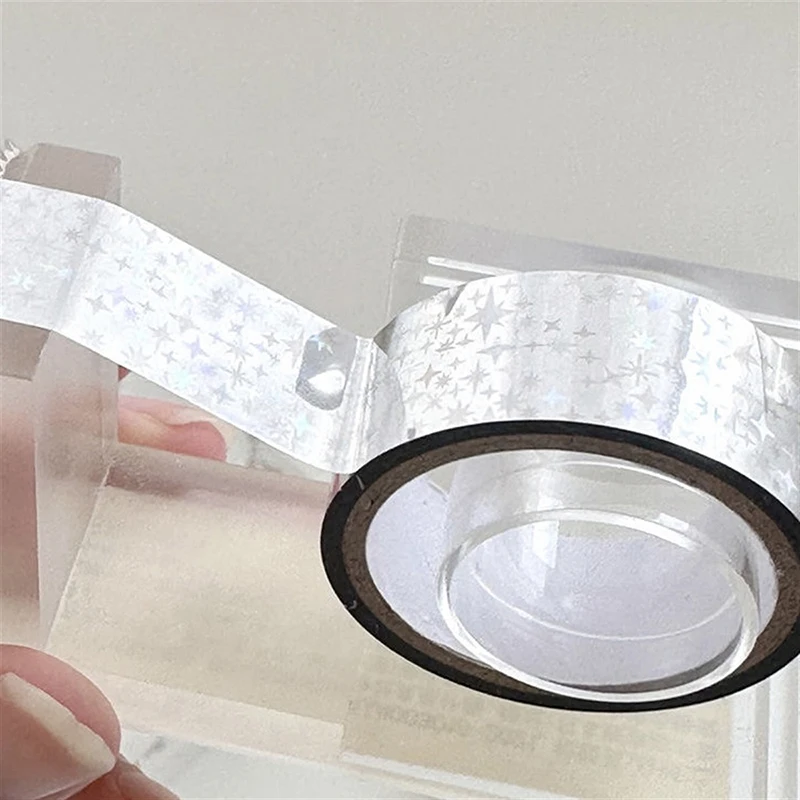 

NEW Star Washi Tape Index Decorative Packaging Material Sealing Stickers Colorful Laser Masking Tape Decorative Adhesive Tape