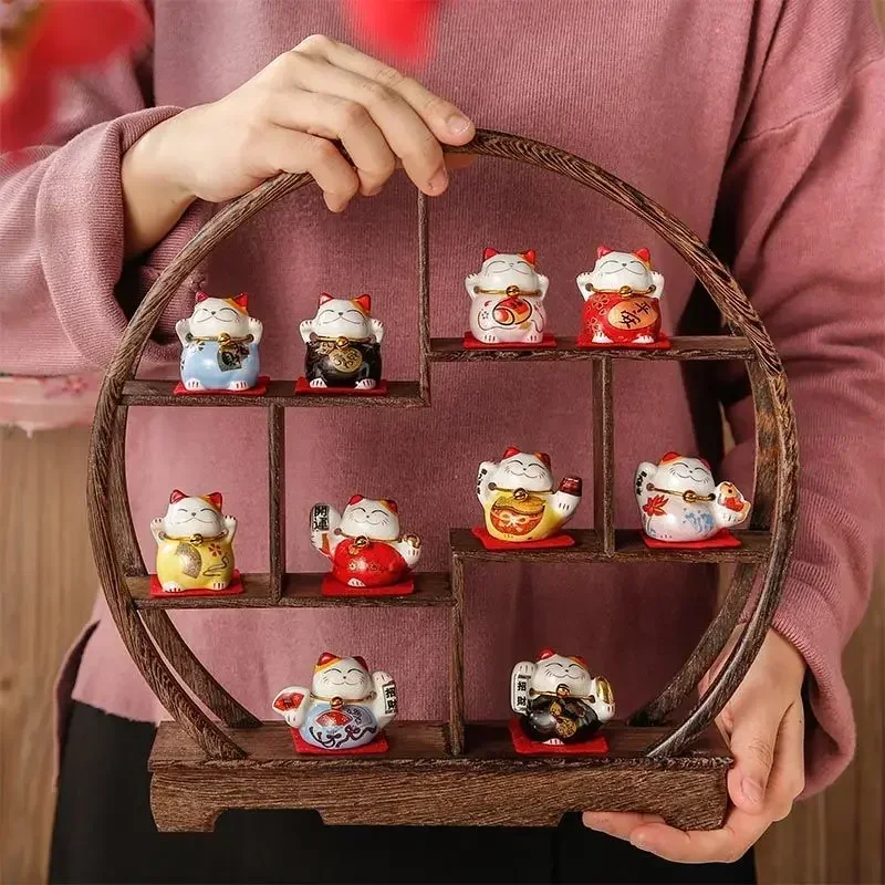 

Lucky cat small ornaments ceramic cute TV cabinet porch desktop wine cabinet home living room room decoration ornaments