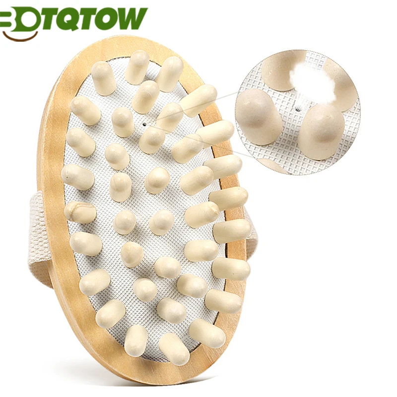 

1Pcs Wood Massage Circulation Brush for Cellulite and Improved Lymphatic Drainage Shower Bathe Massager SPA Skin Brush