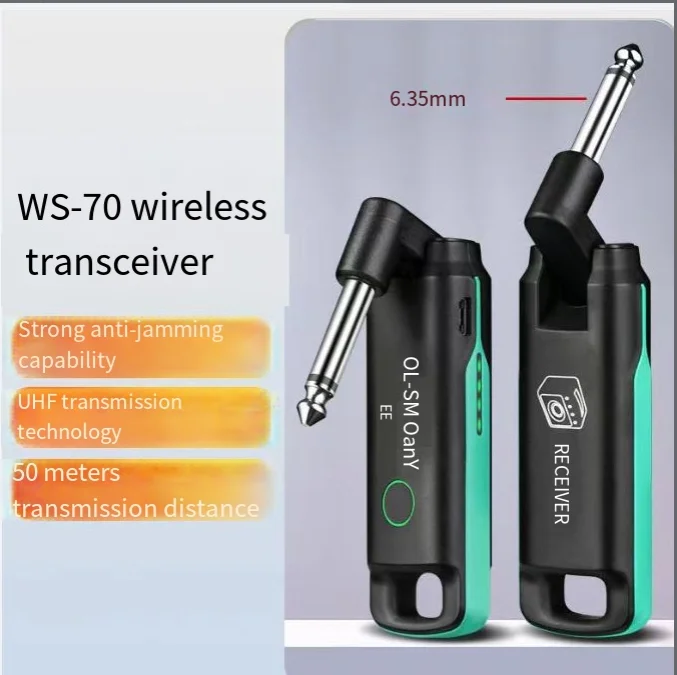 

Lekato Wireless Transmitter and Receiver for Guitar Accessories Ws-70 Rechargeable Audio Guitar Wireless System 70 Channels 40M