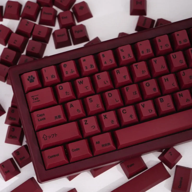 140 key GMK Minimalist Red keycap PBT Dye Sub Cherry Profile Customized Japanese KeyCaps For MX Switch Mechanical Keyboard