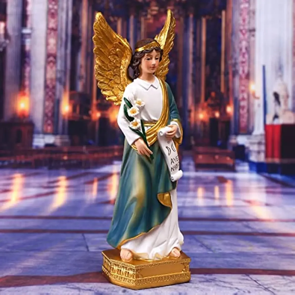 

Statue of St. Gabriel The Archangel, 8in H Resin Catholic Gift Saint Gabriel The Messenger of God Figurine, Suitable