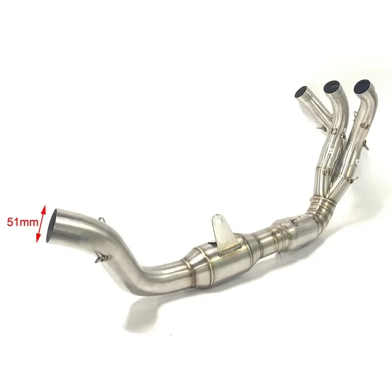

2025 New Style 51mm Inlet Full Systems Exhaust Motorcycle Front Pipe Modified Stainless Steel Slip On For YZF MT09 MT-09