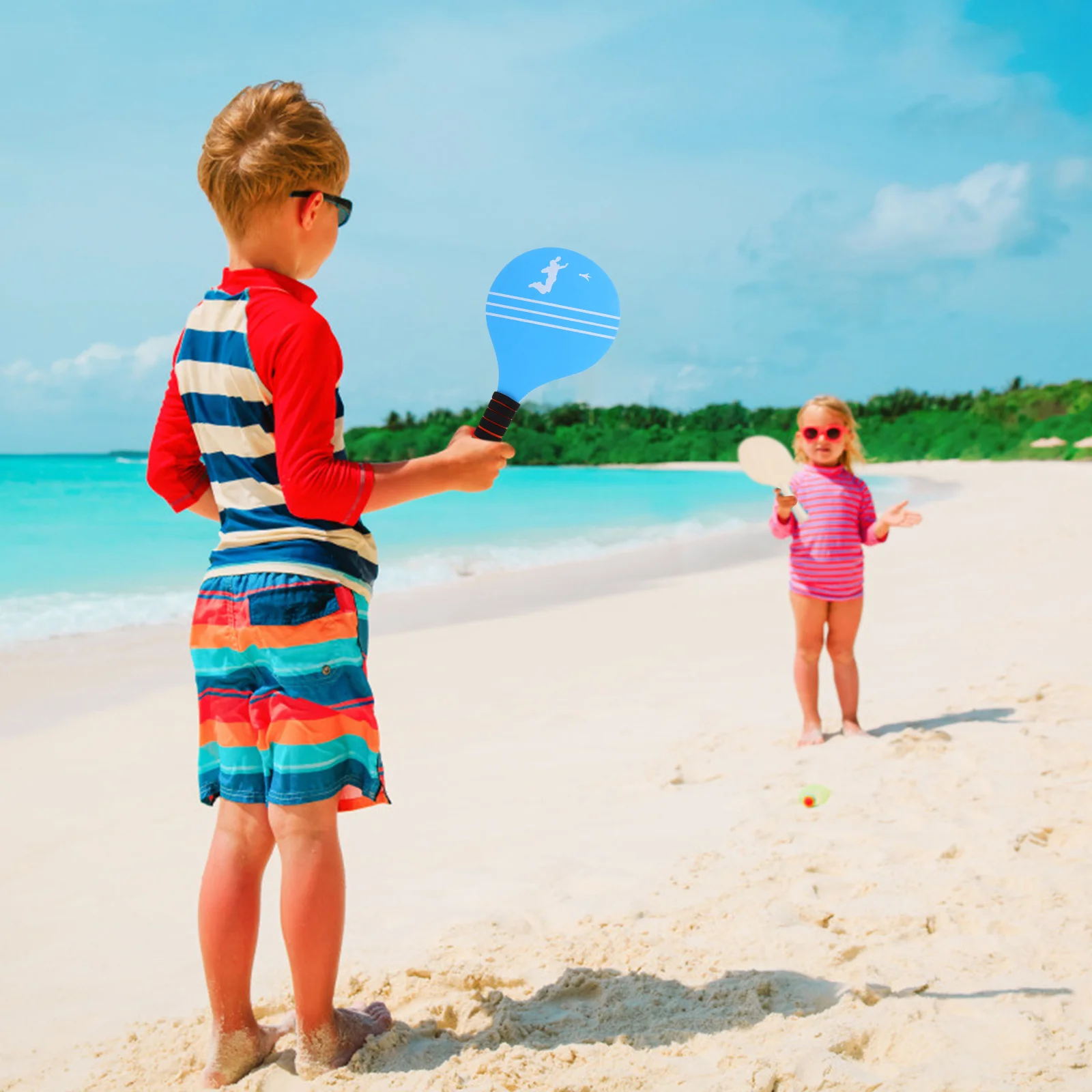 1 Zestaw Rakietek dla Dzieci Zawiera Lekkie Rakietki do Badmintona Lotki do Badmintona do Zabawy w Domu, na Podwórku, przy Basenie, Aktywna Zabawa i Ćwiczenia