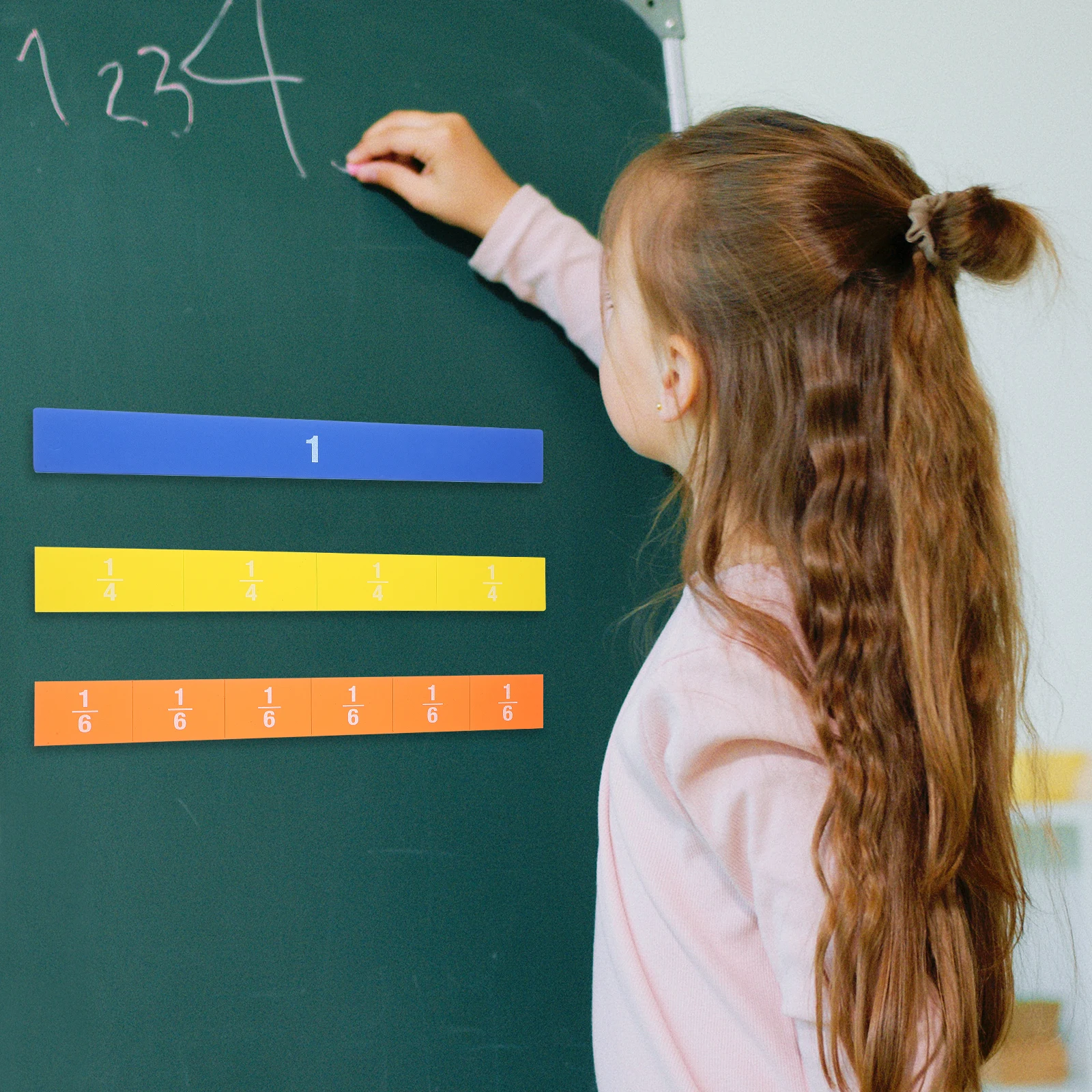 

Magnetic Fraction Tiles Strips Bars Math Demonstration Teaching Aids EVA Manipulatives Toy Colorful Educational Resource