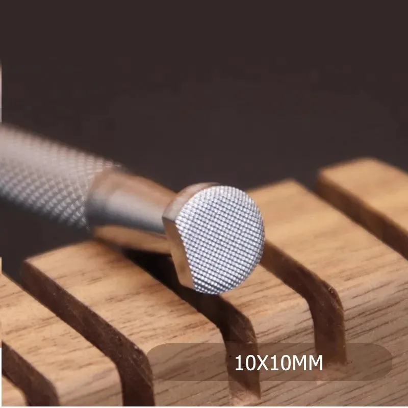 

304 Stainless Steel Leather Carving Stamps Set - Flat Mesh/Horse Hoof/Background Patterns Tool For Vegetable-Tanned Leather