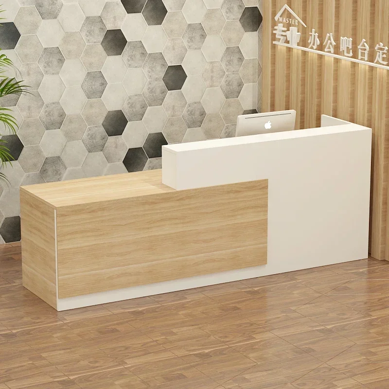 

Wood Counter Reception Desk Tall Display Cabinet Office Cashier Reception Shop Counters Coffee Counter Furniture Store Counter