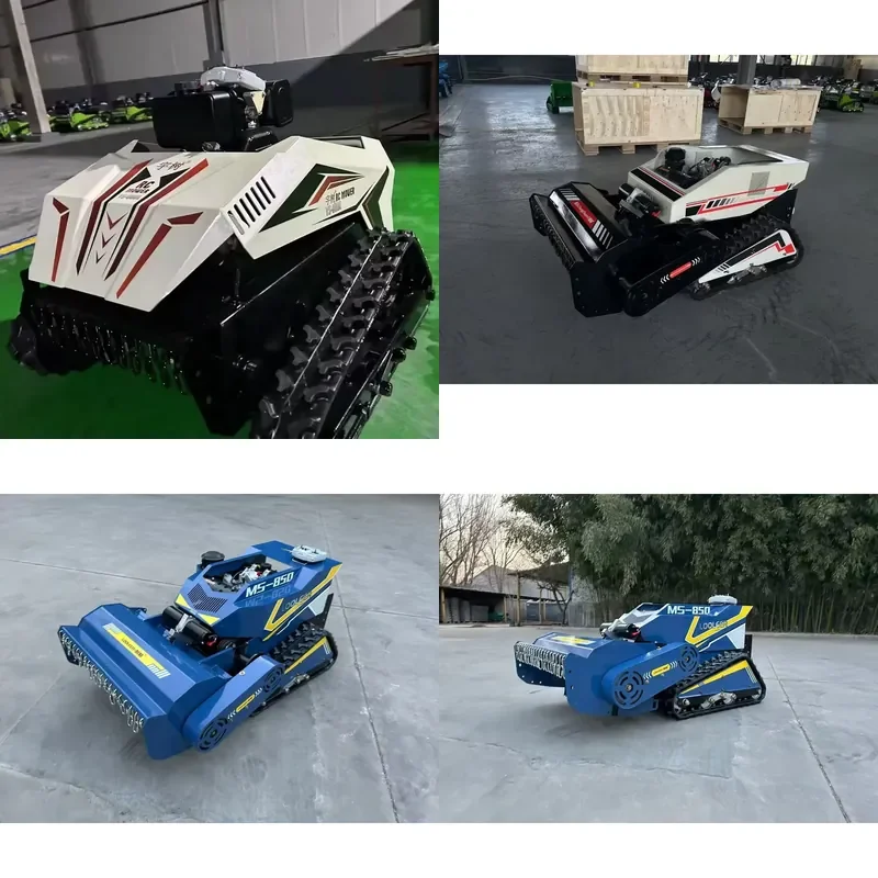 for All-Terrain Remote-Controlled Lawn Mower Multi-Functional Crawler-Type Weeding Machine Grass Crusher Smart Lawn Mower