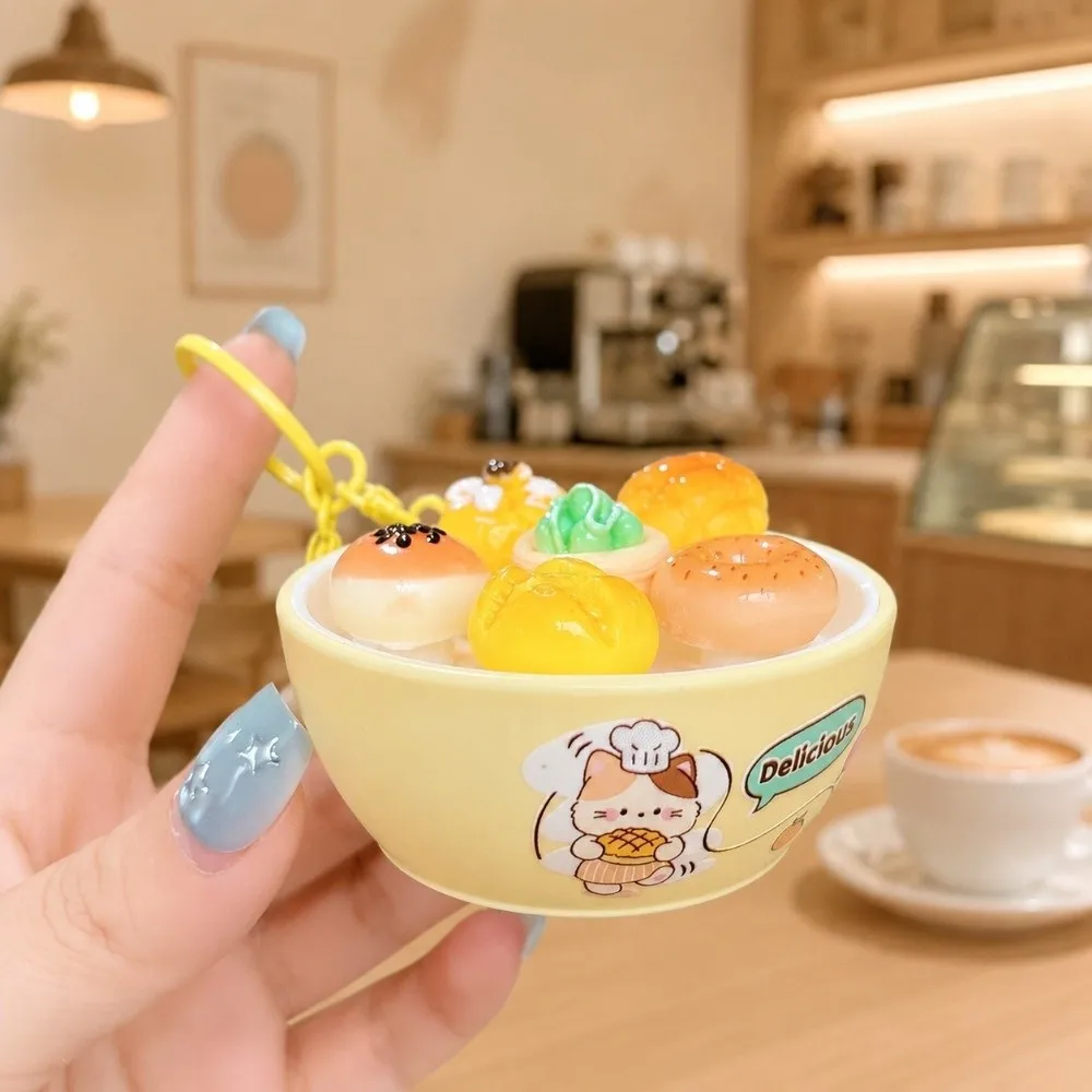 Simulation Food Clicker Fidget Keychain Cute Cat Series Pizza Design Clicking Pressure Relief Push Button Dessert Food