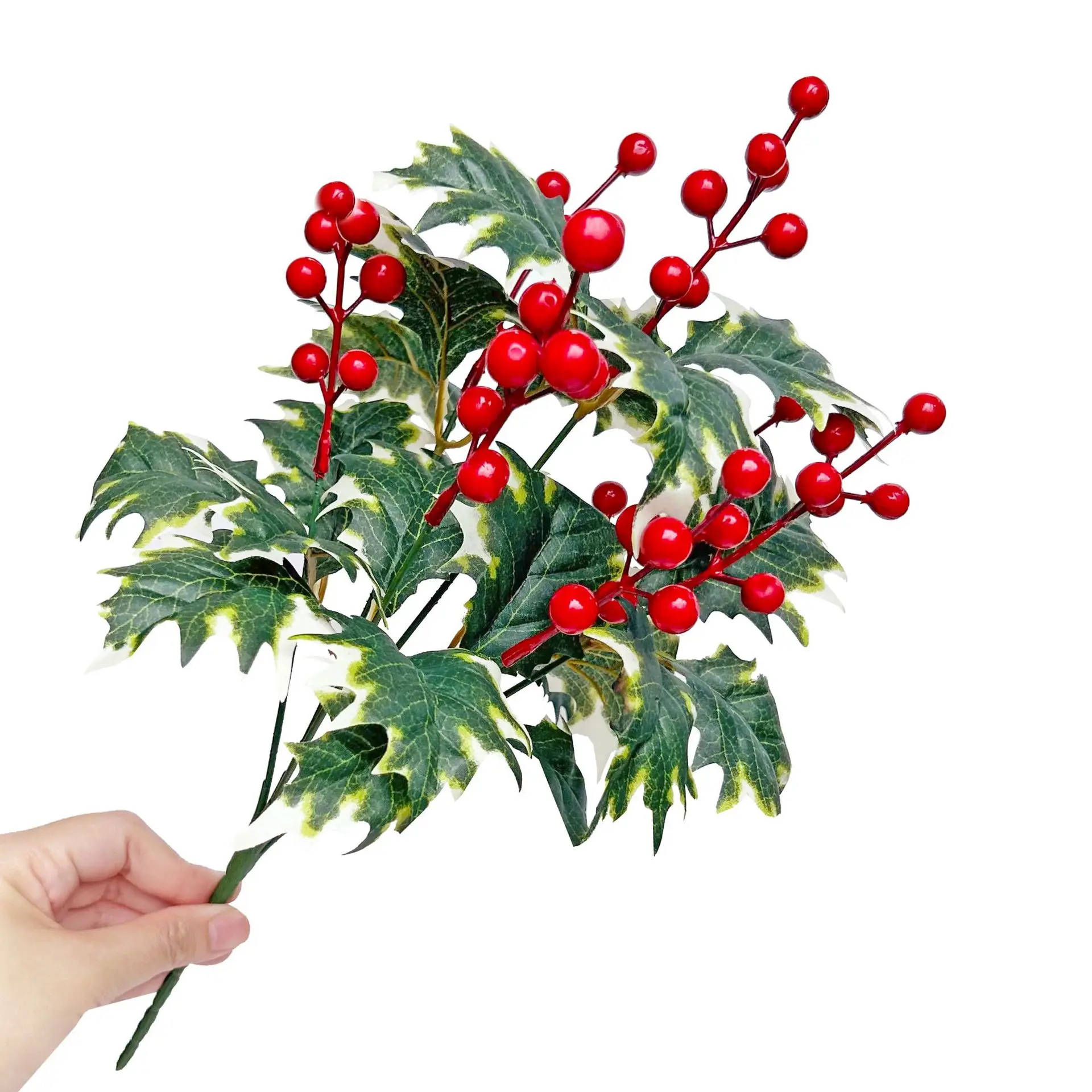 Christmas Artificial Berries Pinecones Branches Flowers Red Berries Bouquet Home Party Decor Ornaments DIY Crafts