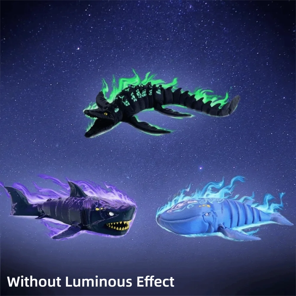 3D Printed Articulated Shark Figure Flexible Design Mosasaur Whale Joint Figurine Articulated Joints Marine Reptile Figure