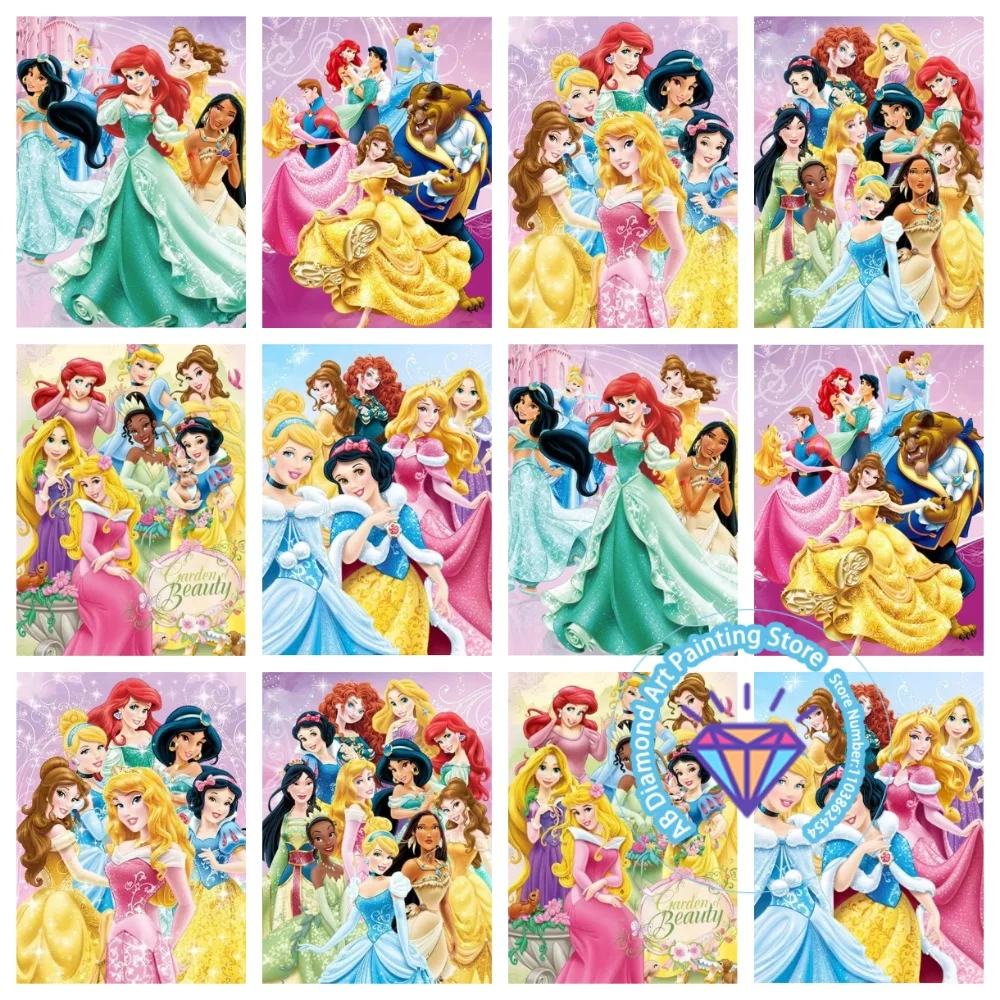 

Fairy Tale Princess Cartoon AB Diamond Painting Kit Square Round Diamond 5D DIY Mosaic Handmade Art Unique Gift Home Decor