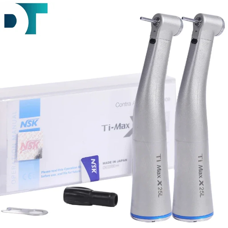 NSKLED Dental Contra Angle 1:1 Handpiece Timax X25L Fiber Optic Air Turbine Micromotor Low Speed Dentistry Surgery Tools