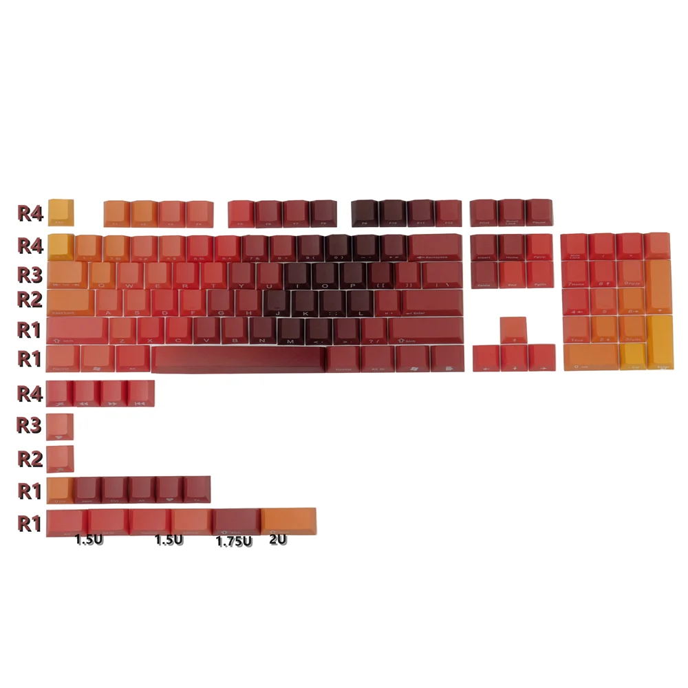 Red Jackson Keycap PBT Thermal Sublimation Mechanical Keyboard Keys Retro Side Engraving Factory Height Small Full Set Of