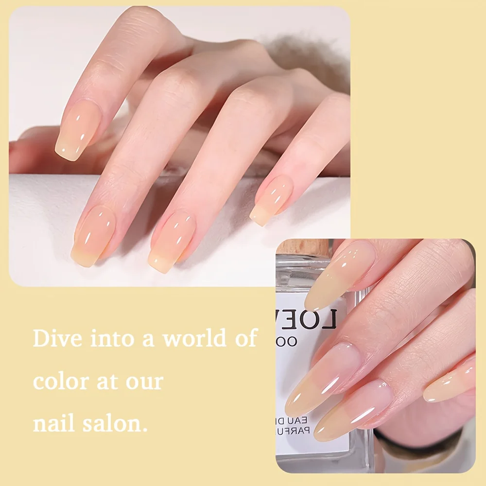 Natural Nude Plant-Based Gel Nail Polish - /LED Cured, Long-Lasting & Strong Adhesion, Halloween & Christmas