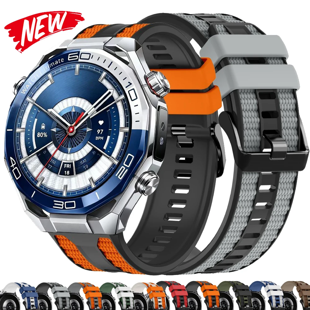 Cinturino sportivo in silicone per Huawei Watch GT6 46mm cinturino originale bicolore 22mm braccialetto di ricambio per Huawei GT6 46MM