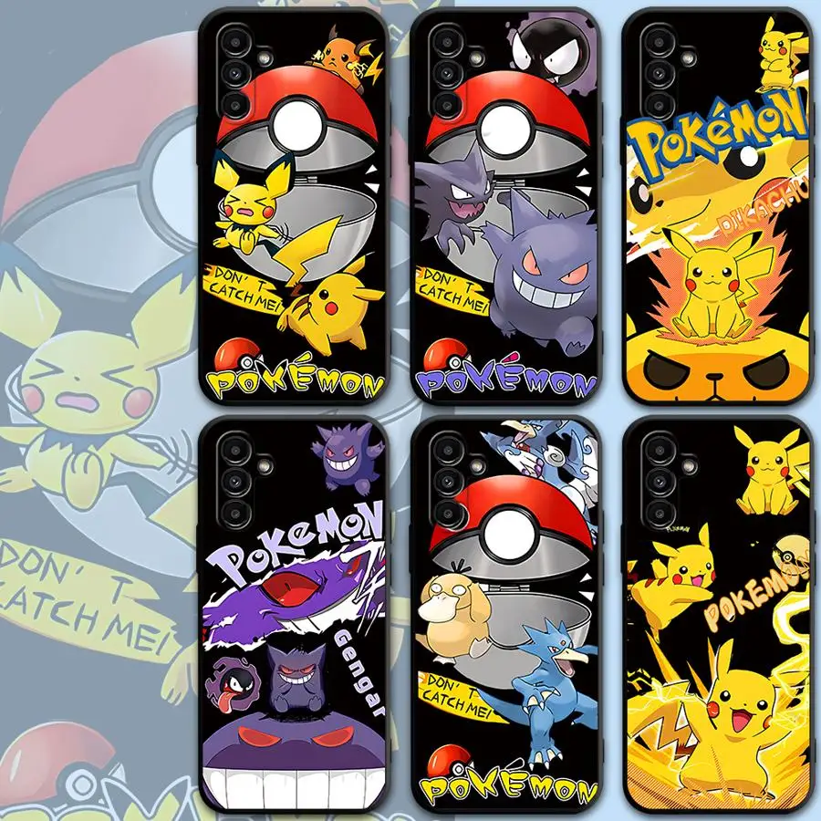 Phone Case for Motorola Moto Eage 30 Lite 20 40 Pro G9 Power G9 Play One Funsion Plus Pokemon Pikachu Black Soft Cover Capa