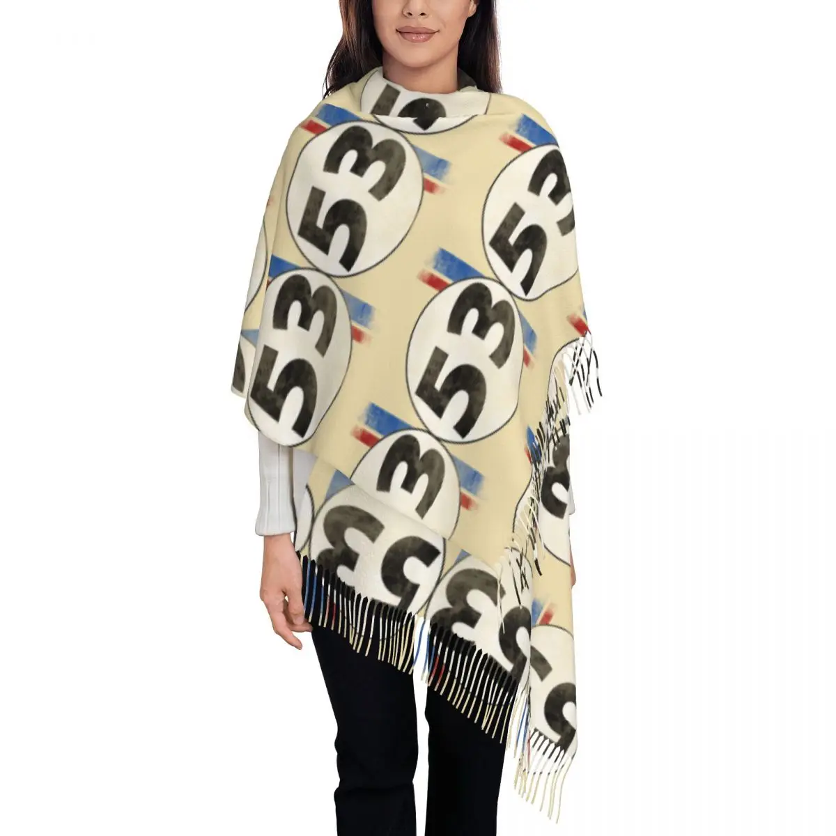 Herbie Number 53 Scarf Tassel Scarves Women Soft Warm Shawls and Wraps Large Fall Winter Shawl Wrap