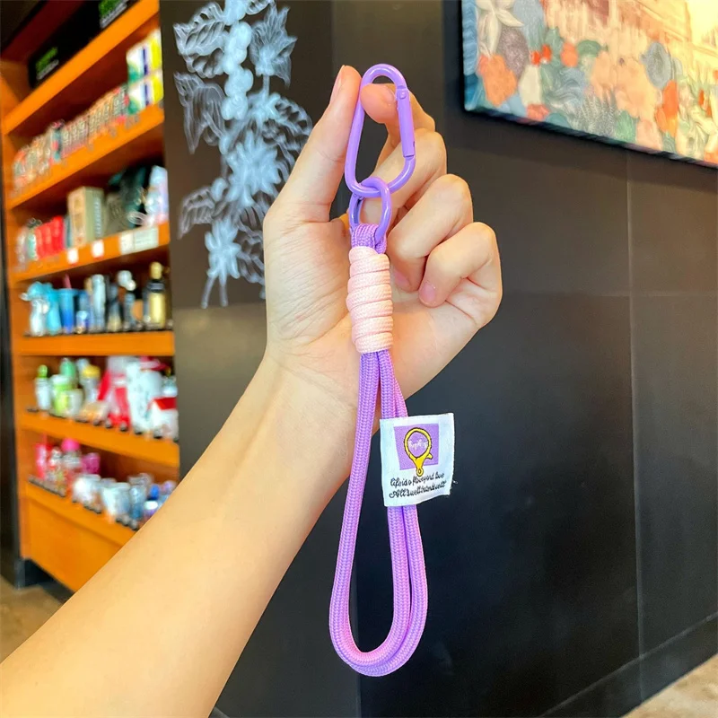 Bunte gewebte Lanyard-Schlüsselanhänger, kreatives Anti-Verlust-geflochtenes Seil, Telefon-Lanyard, Schlüsselanhänger, Rückseite, Anhänger, Auto-Schmuckstück-Zubehör