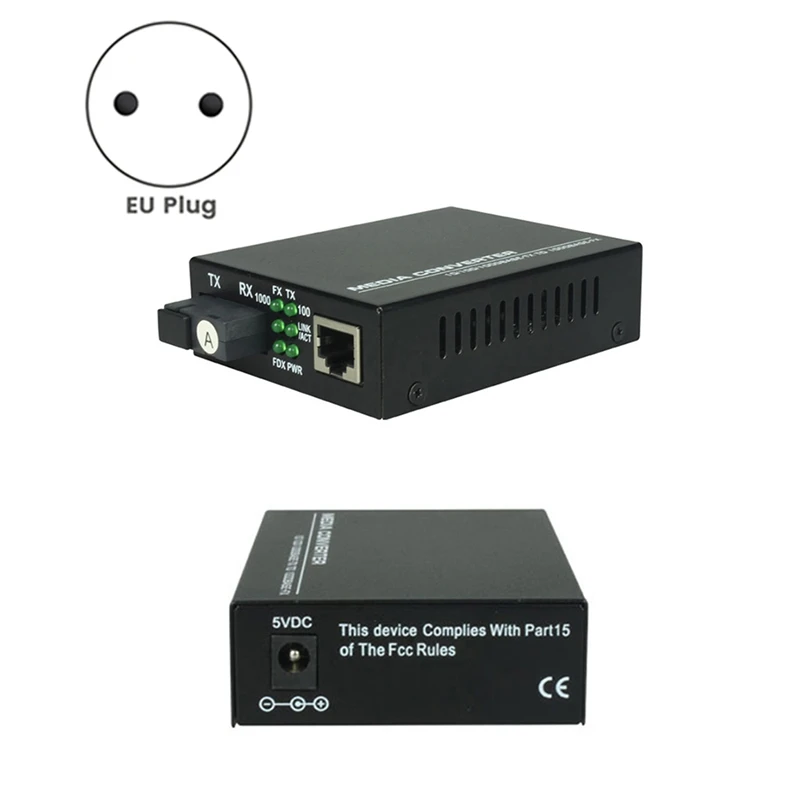 1Pair 10G SFP+ Fiber to RJ45 Media Converter RJ45 to SFP+ 10/100/1000M/2.5G/10G Ethernet Converter Transceiver EU Plug-WDL