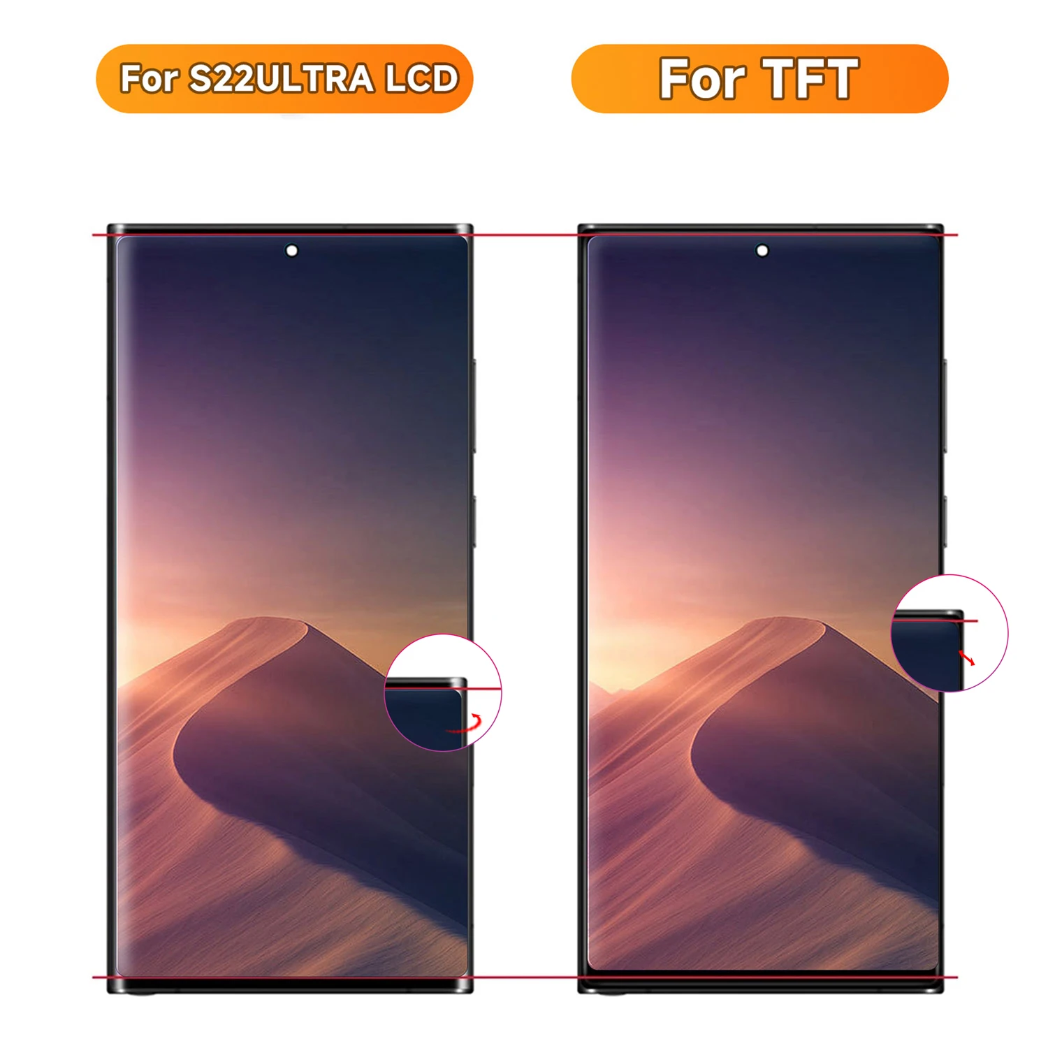 Testowany zamiennik wyświetlacza S22 Ultra do Samsung S22 Ultra 5G S908 S908B S908U S908W S908E Zespół digitizera ekranu dotykowego LCD